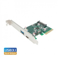 Product Image of Simplecom EC312 PCI-E 2.0 x4 to 2 Port SuperSpeed+ USB 3.1 Gen II 10Gpbs Type-C and Type-A Host Expansion Card